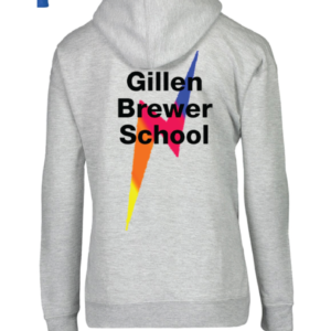 Youth Gray Lightning Bolt Zipper Front Hoodie