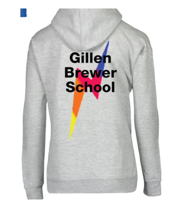 Youth Gray Lightning Bolt Zipper Front Hoodie